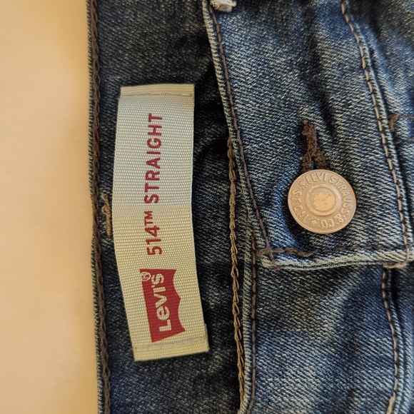 Levi's 514 Straight Distressed Jeans 16 Regular W28 x L28 Blue - Picture 3 of 16